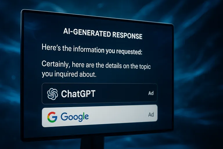 Los anuncios de ChatGPT y Google empiezan a integrarse dentro de las respuestas generadas por inteligencia artificial