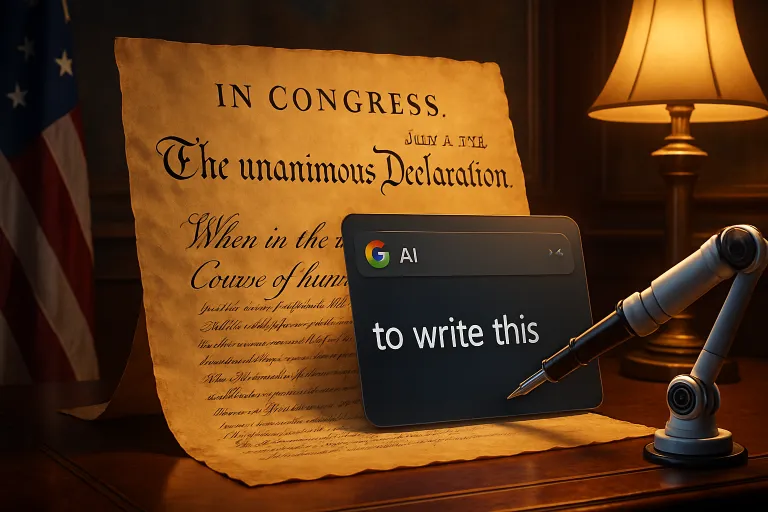 El nuevo anuncio de Google imagina la Declaración de Independencia escrita con ayuda de inteligencia artificial