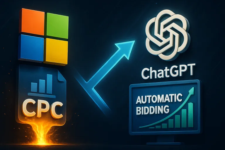 Microsoft elimina el CPC máximo de nuevas campañas mientras la publicidad de ChatGPT apuesta por pujas automáticas