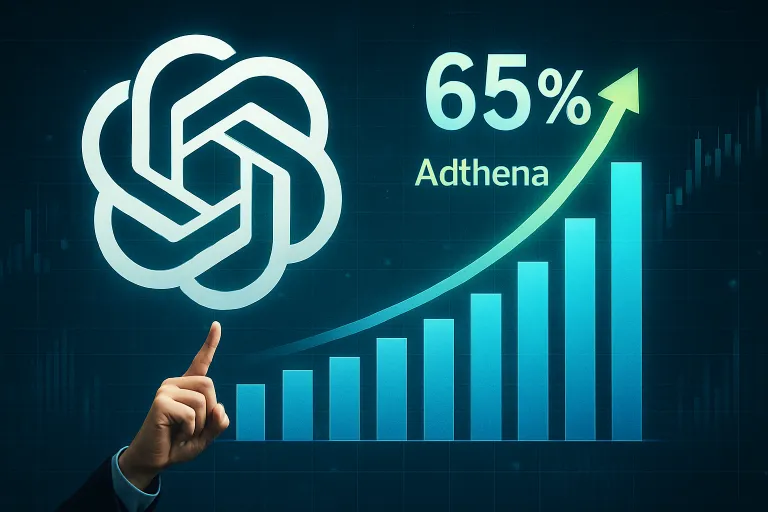 Los anunciantes en ChatGPT crecen un 65 % en ocho semanas, según Adthena