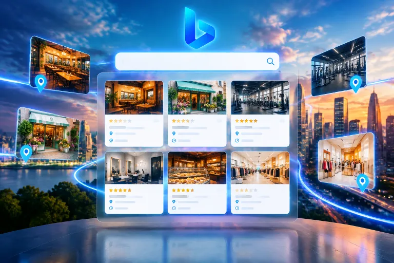 Bing prueba un nuevo diseño sin bordes para los resultados de negocios locales