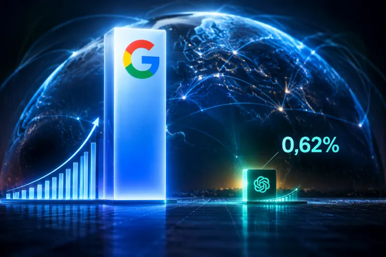 Un estudio de 100 webs sitúa el tráfico referido por ChatGPT en el 0,62% del generado por Google